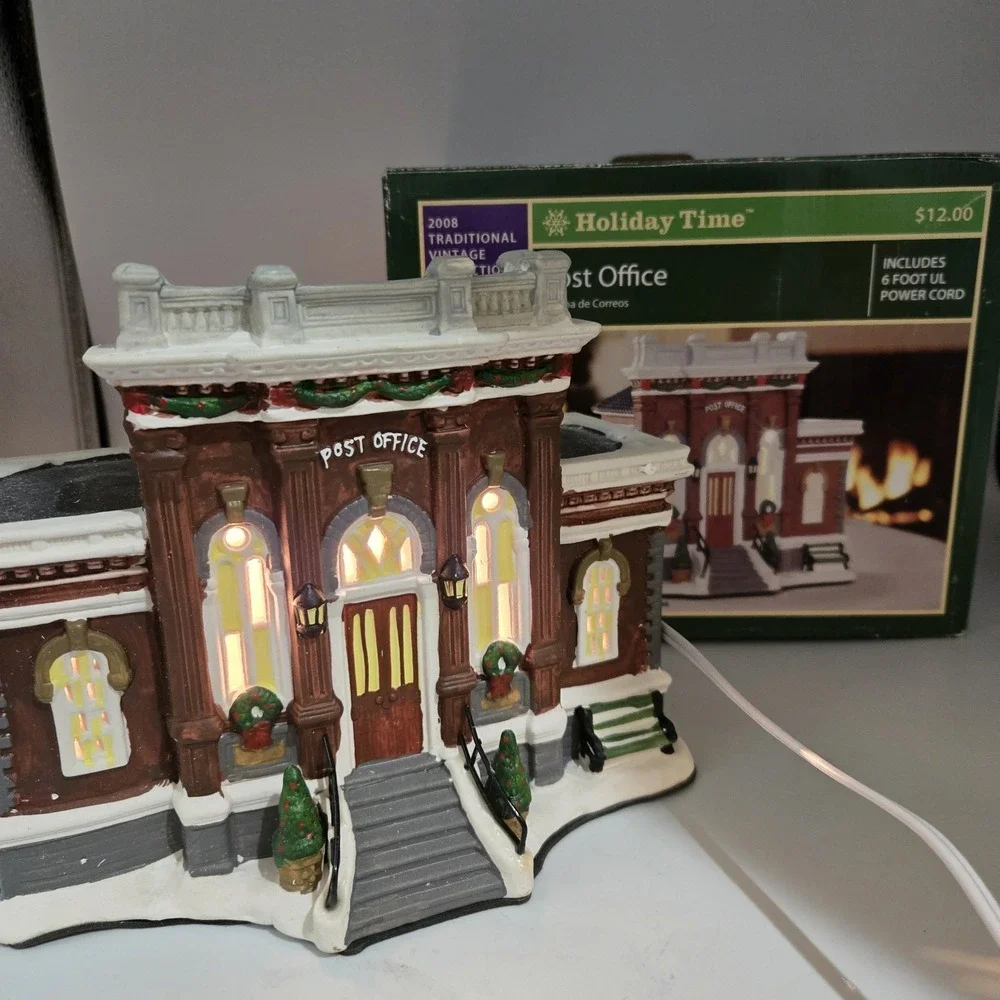 Holiday Time 2008 Traditional‎ Vintage Collection Post Office 6 FT Cord Light Up